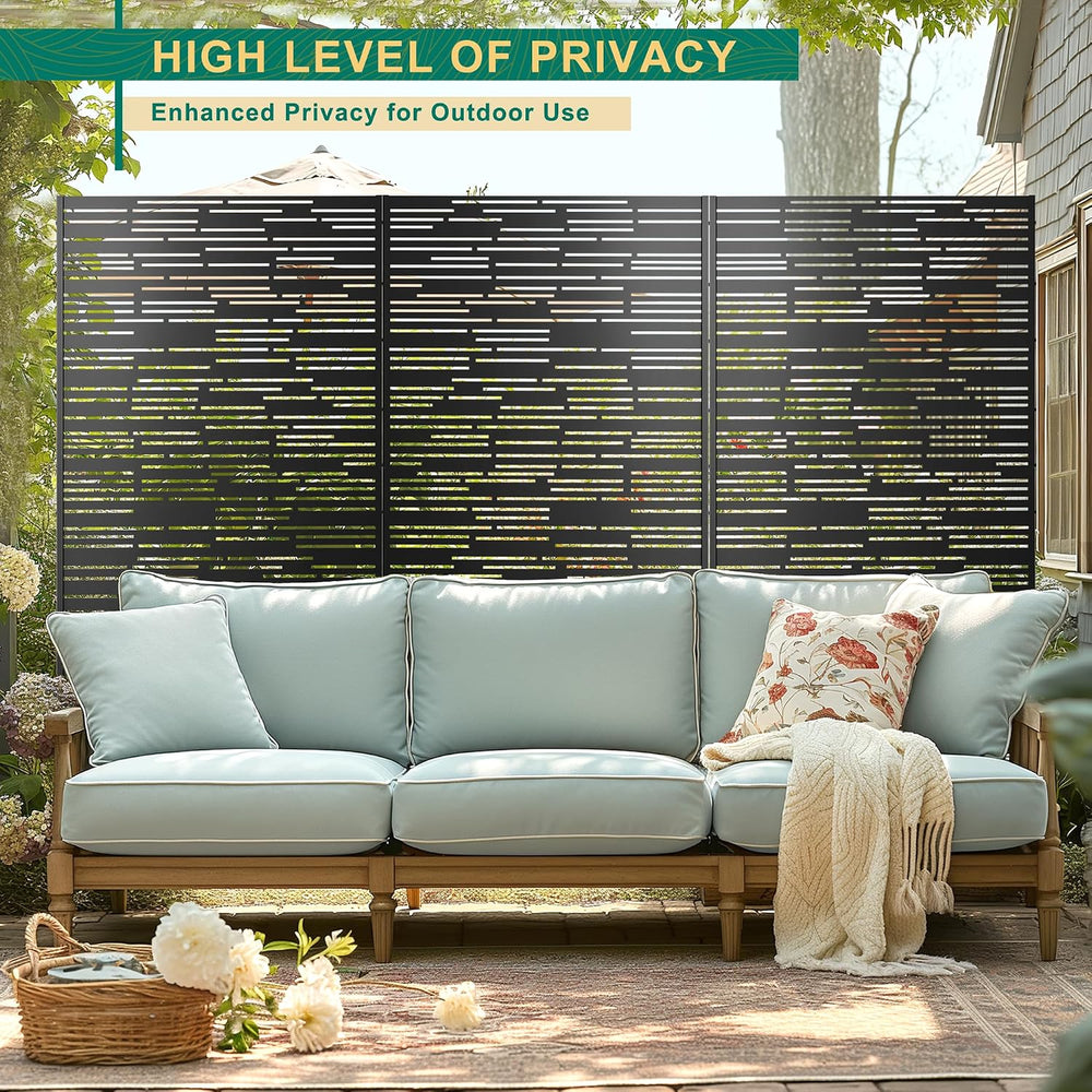 72" H×47" W Metal Privacy Screen Outdoor Privacy Screen Freestandin...