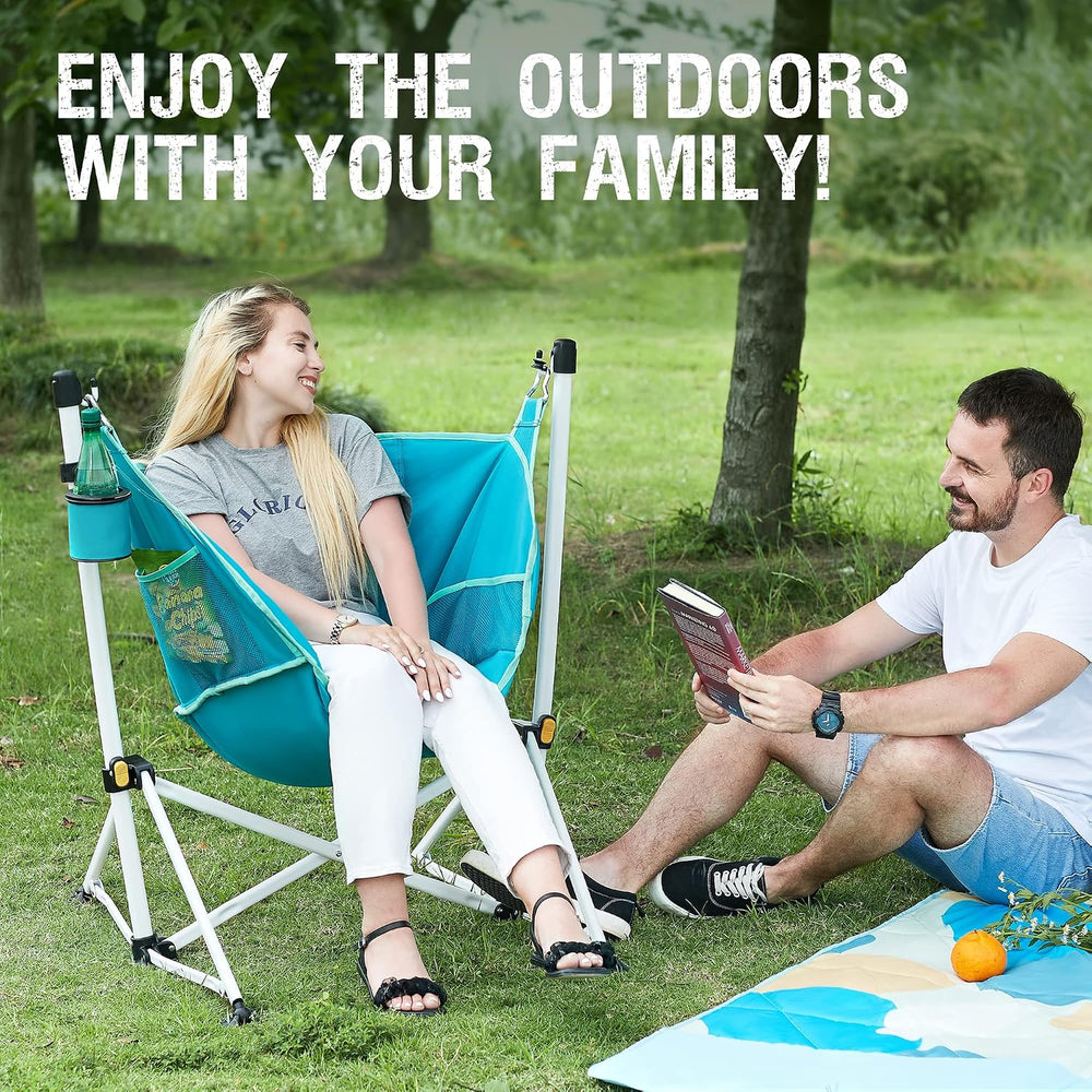 Portal Hammock Camping Chair Folding Rocking Chair Portable Swinging Chair wi...