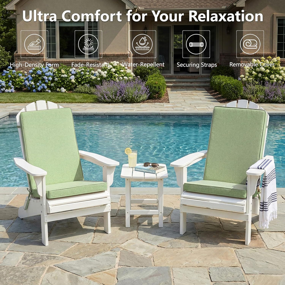 Adirondack Chair Cushions Set of 2 - Removable Covers, Water-Repellent & ...