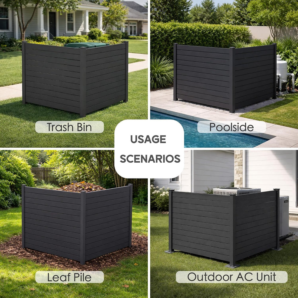 Kozyard 50" W x 48" H Outdoor Privacy Screen with Aluminum Posts, A...