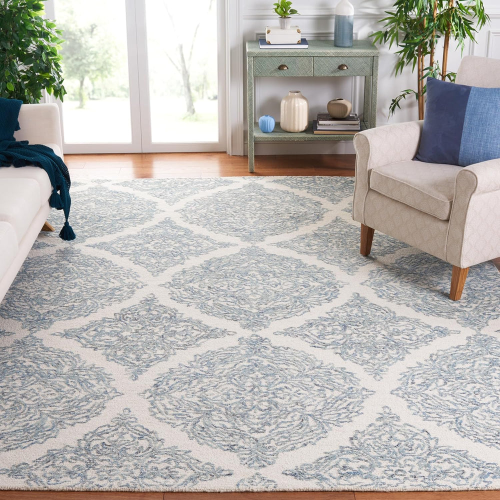 SAFAVIEH Abstract Collection Area Rug - 10' x 14', Ivory & Blue, ...