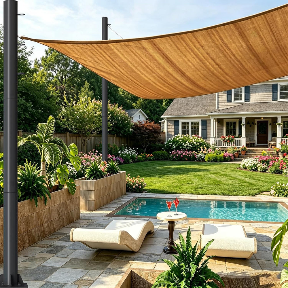 12ft Sun Shade Sail Pole - 3" Diameter Thickened Metal Rust Proof Outdoo...