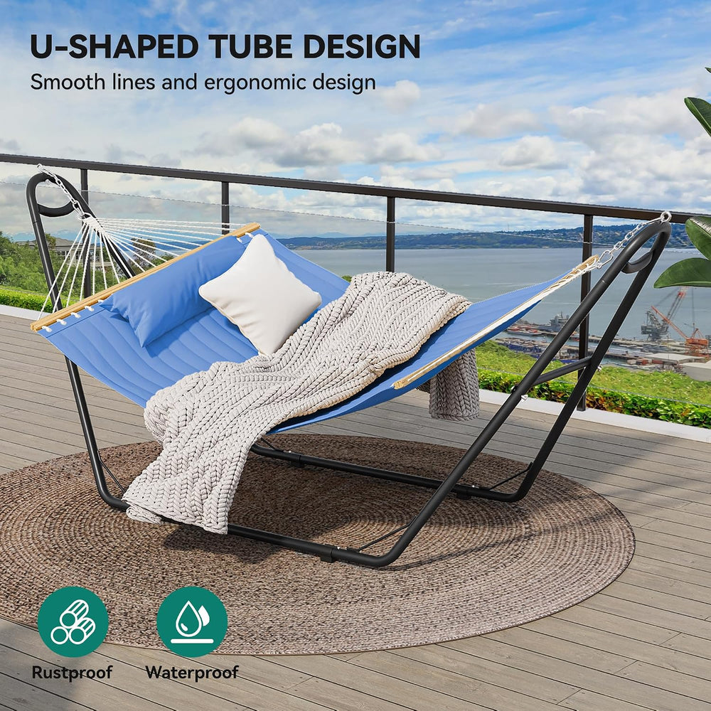 YITAHOME Hammock with Stand & Pillow Storage Bags, 450lbs Portable Hammock