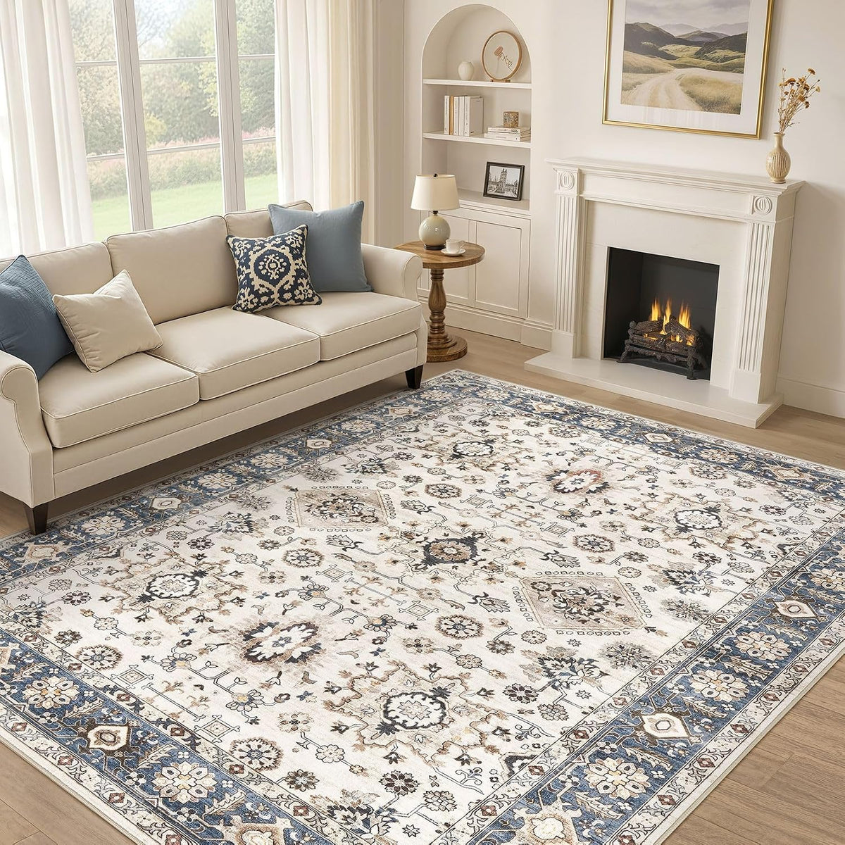 10x14 washable area rug for living room, vintage, main product view