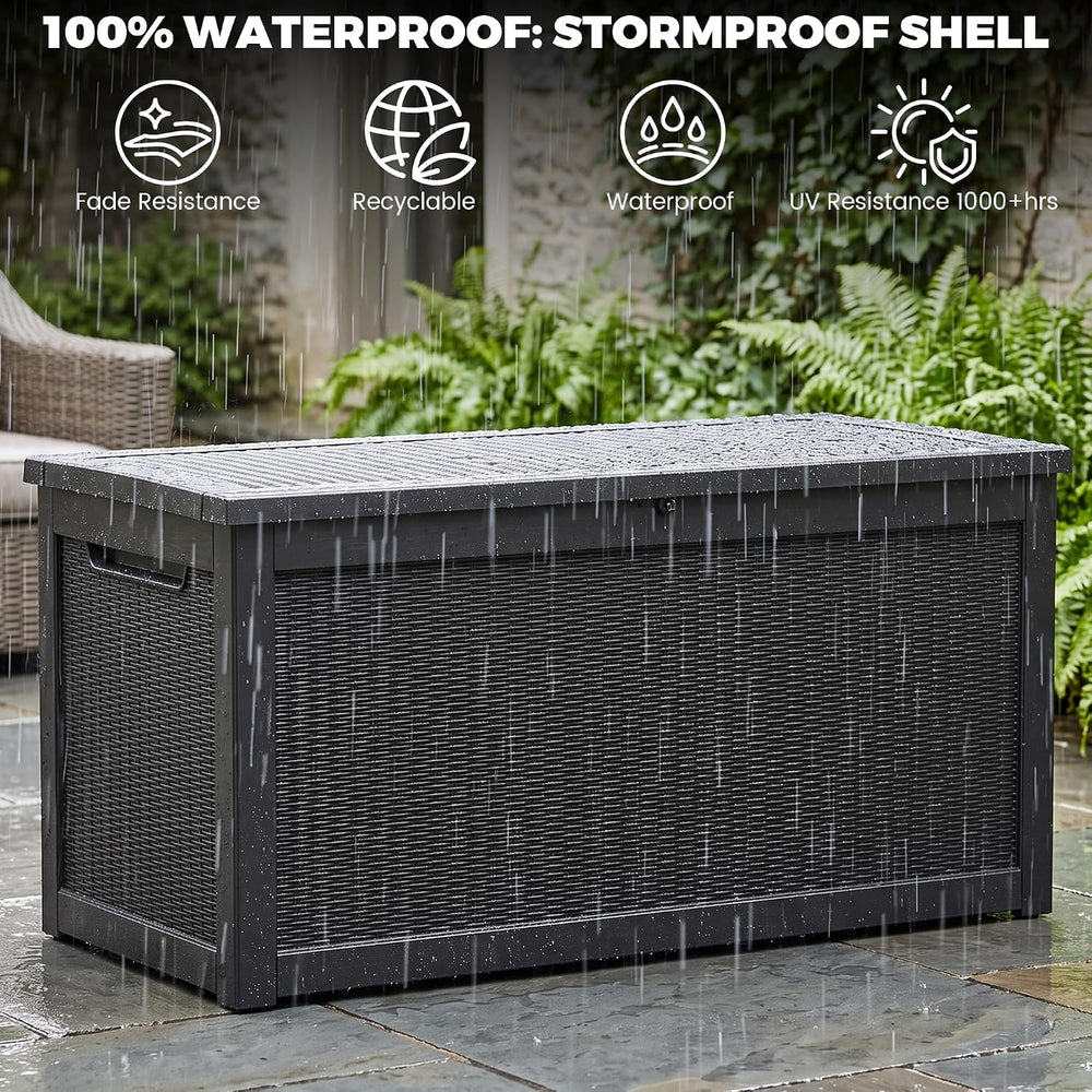 Outdoor Storage Box, 320 Gallon Waterproof Deck Box [Upgraded 3.1], Giant Res...