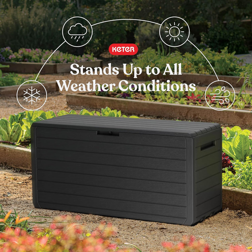 Keter Atlas 70 Gal Outdoor Storage Box for Patio and Pool Accessories