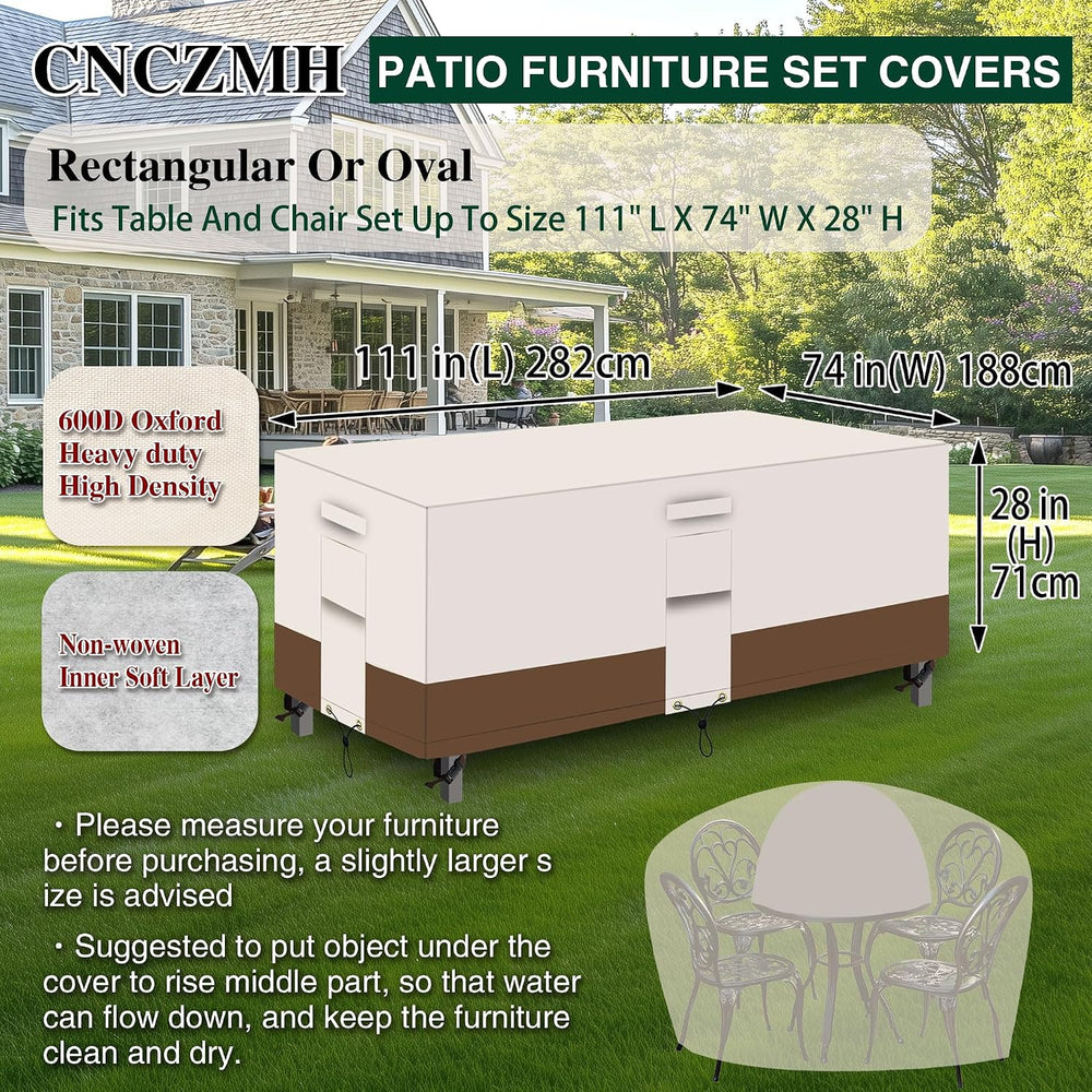 Heavy Duty Patio Furniture Covers Waterproof, 600D Outdoor Furniture Cover Wa...