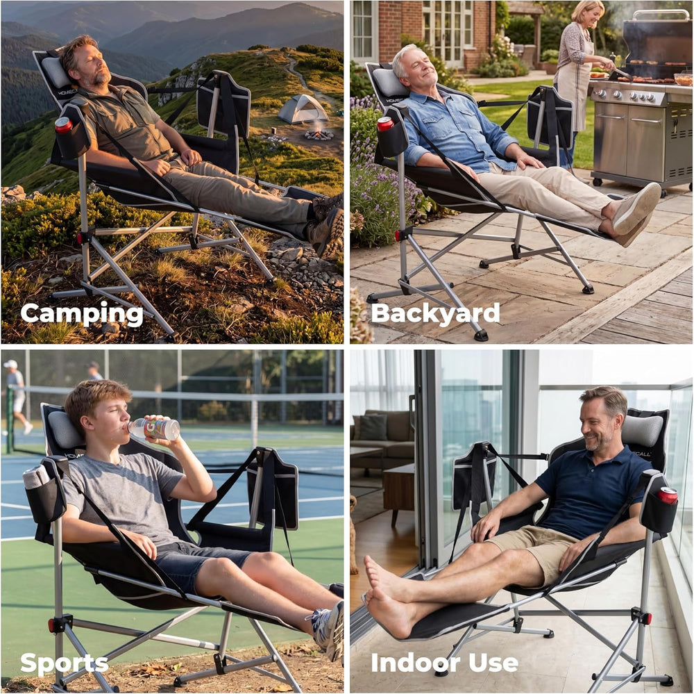 Hammock Camping Chair with Footrest, Heavy Duty Swinging Chair 500LB