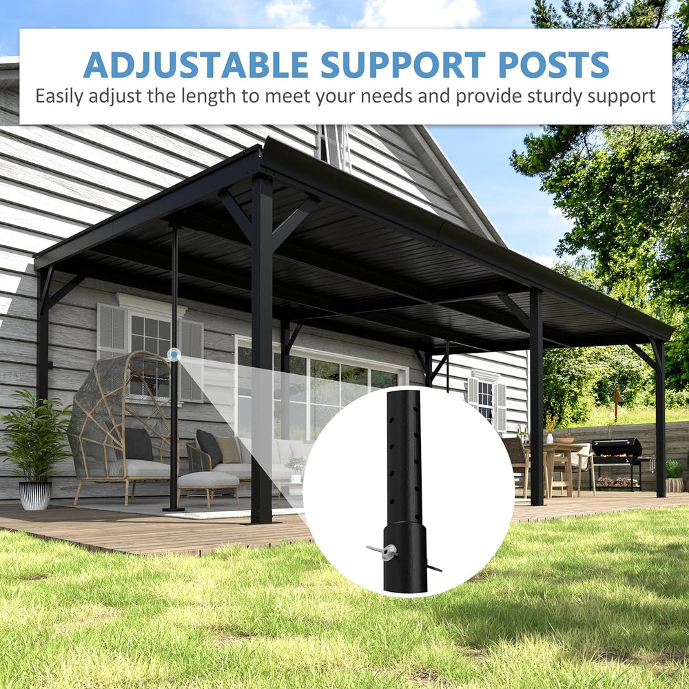 Yardenaler 12x20 FT Wall Mounted Gazebo, Hardtop Lean to Gazebo with Aluminum...