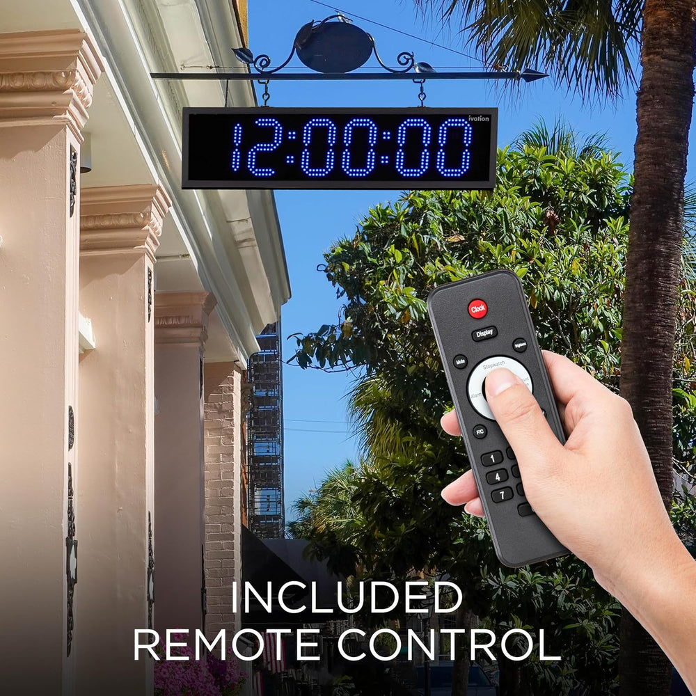 Ivation Large Outdoor Waterproof Digital Clock w/Big Display & Timer, 36&...
