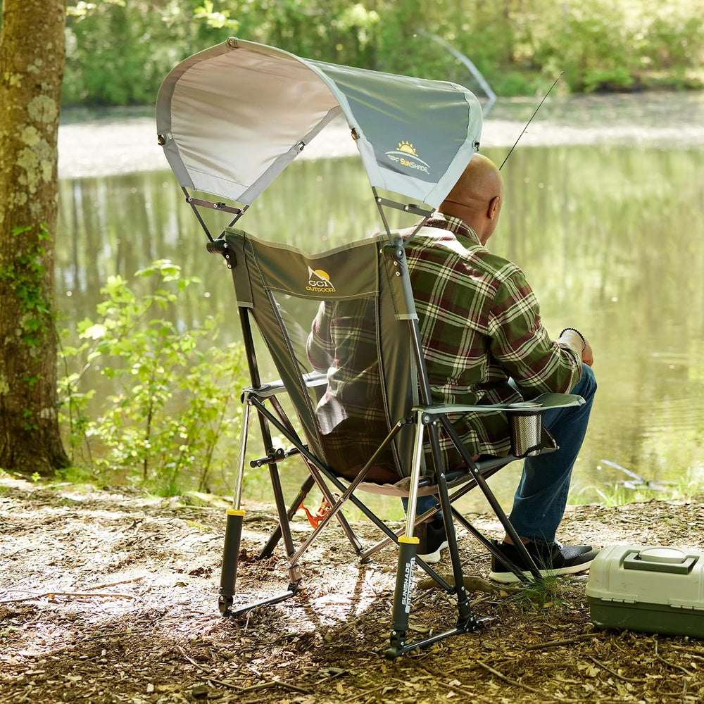 GCI Outdoor Sunshade Rocker Outdoor Rocking Chair with Canopy