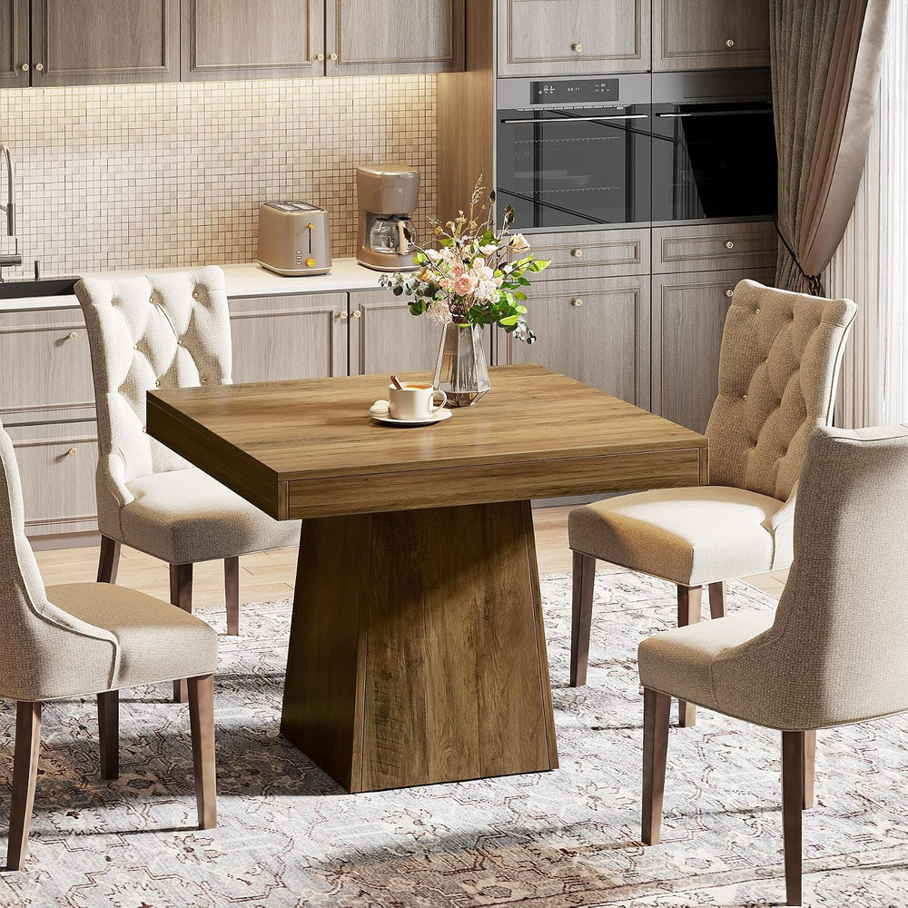 Tribesigns Square Dining Table for 4, 31.5" Farmhouse Small Kitchen Table