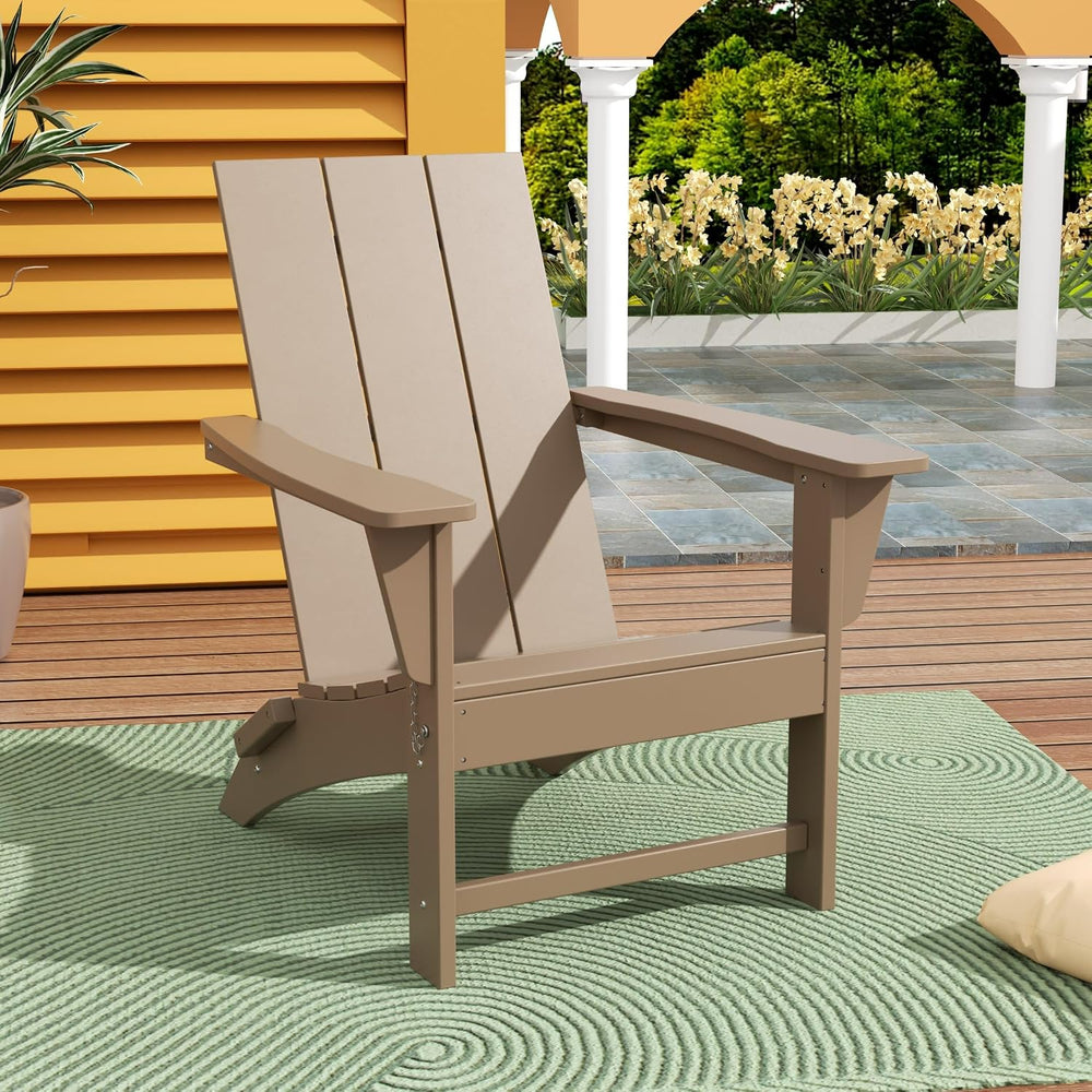 WestinTrends Ashore Modern Outdoor Folding Adirondack Chair, Weathered Wood