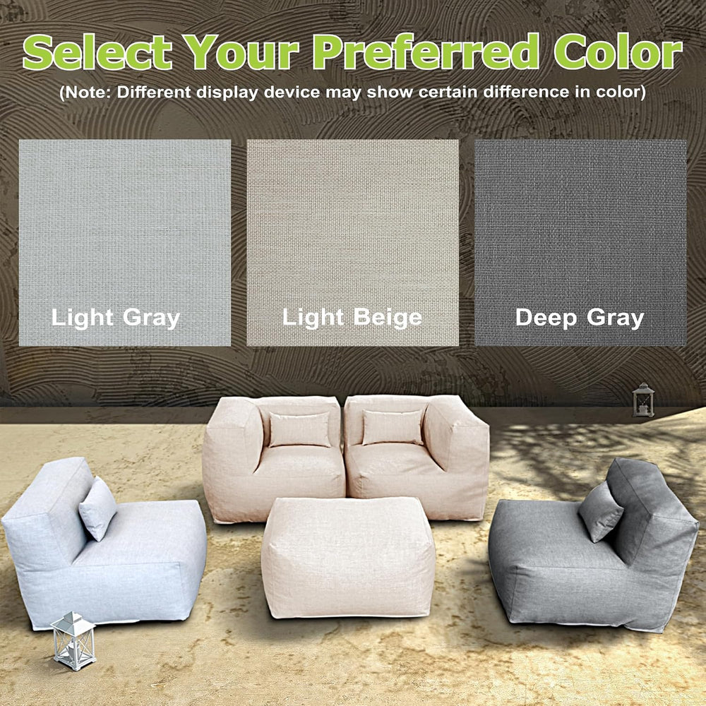 Dineli ANNYH Patio Garden Sectional Conversation Set Outdoor Modular Sofa