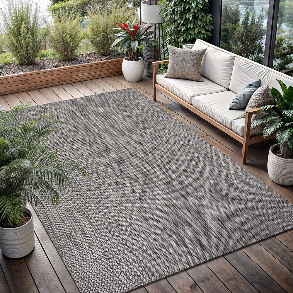 Washable Indoor Outdoor Rug 8x10 Weather Resistant Area Rugs Modern Solid for...