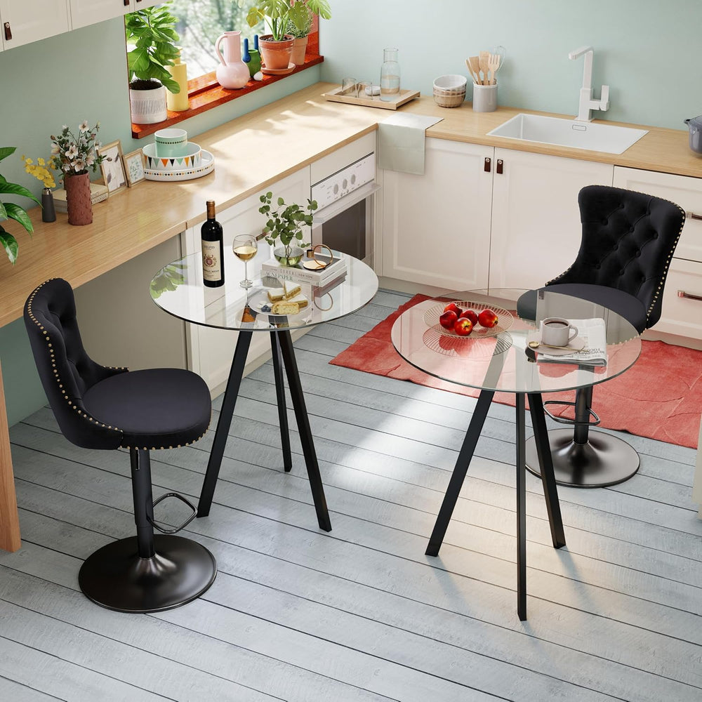 Round Bar Table, 37.4" High Pub Table, 31" Small Cocktail Table wit...