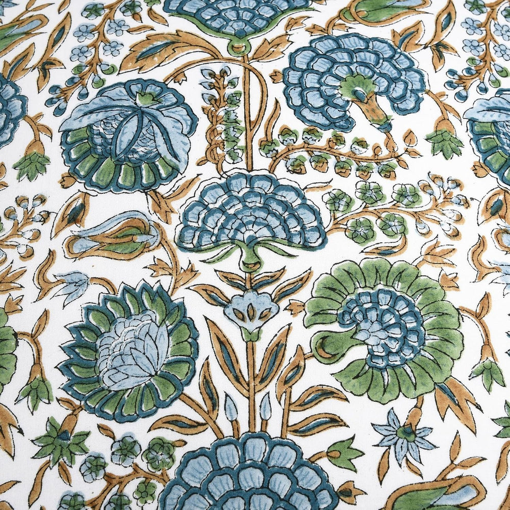 Ridhi Block Print Asparagus Green Pillow Cover 18" x 18" (Pack of 2...
