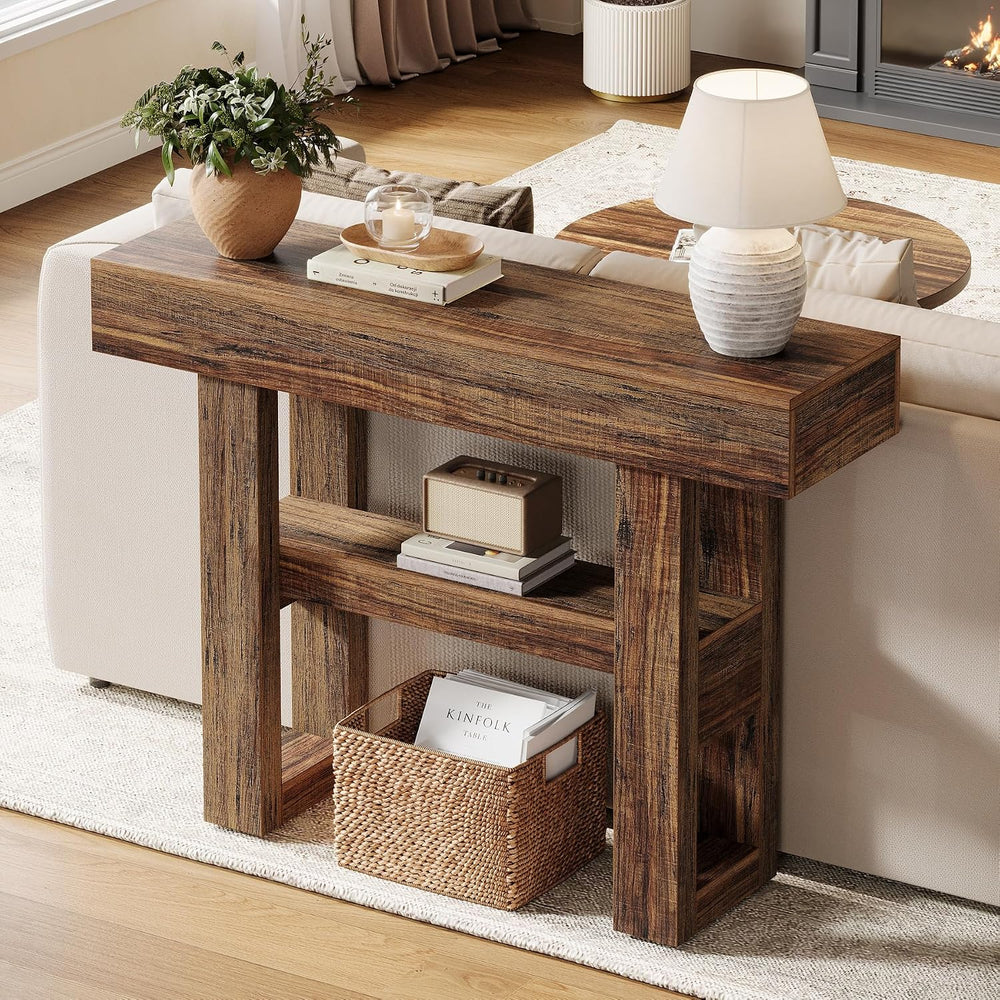 Tribesigns 41.34" Farmhouse Console Table, Sofa Table Behind The Couch