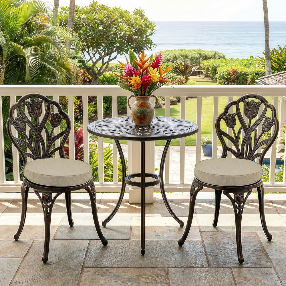 Outdoor Round Chair Cushions 15 Inch, Fade-Resistant & Water-Resistant, B...