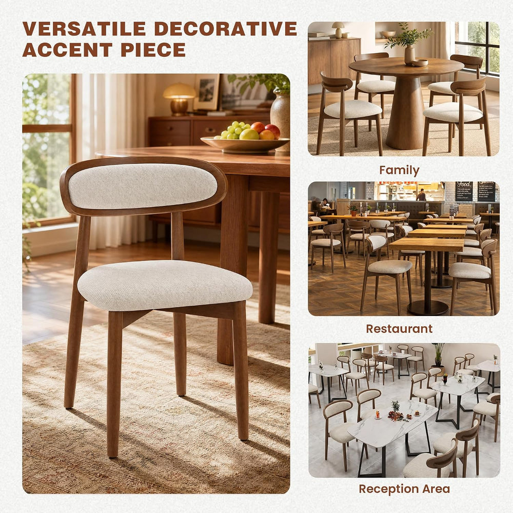 Dining Chairs Set of 2, Upholstered Dining Room Chairs with Solid Wood Legs
