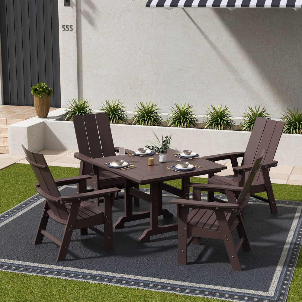 WestinTrends Ashore Outdoor Patio HDPE Plastic Modern Adirondack Dining Chair...