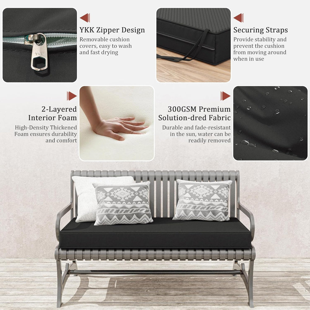 Outdoor Bench Cushion 42×18×3.5 in Thick Waterproof Patio Furniture Cushions,...