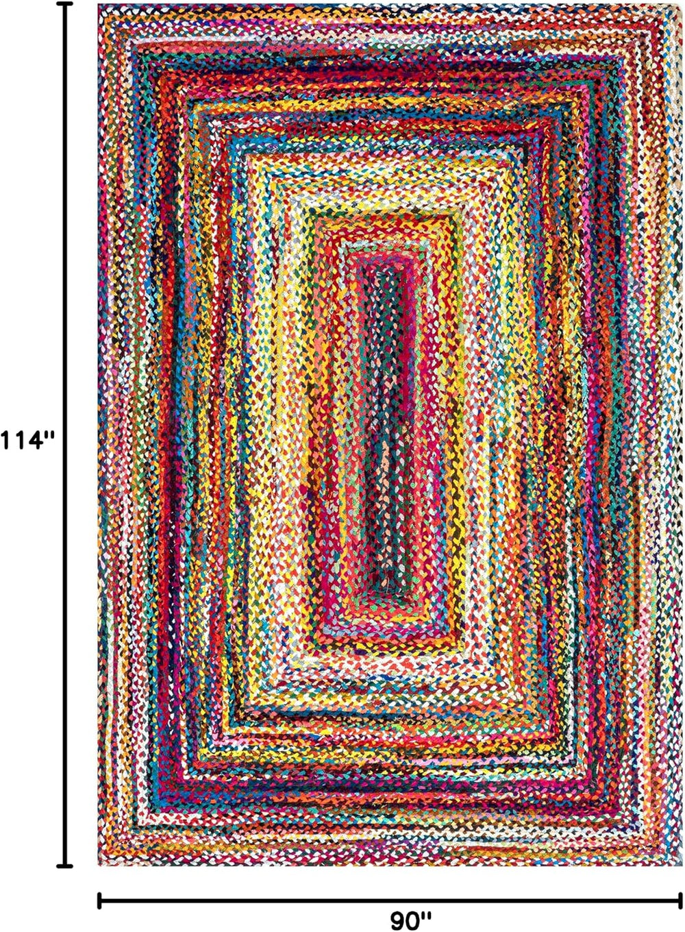 nuLOOM Tammara Multicolor Ombre Braided Area Rug, 8' x 10'