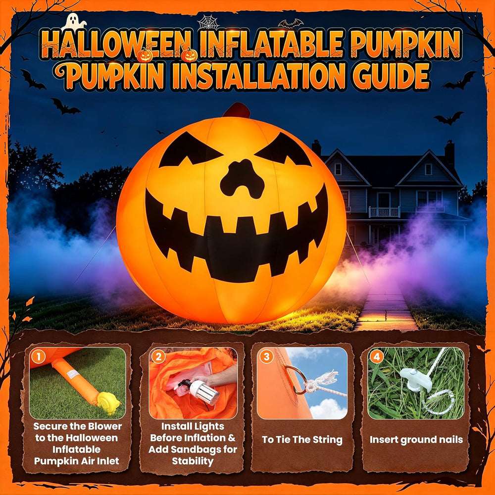 Giant 27Ft Halloween Inflatables Pumpkin Decorations with Blower