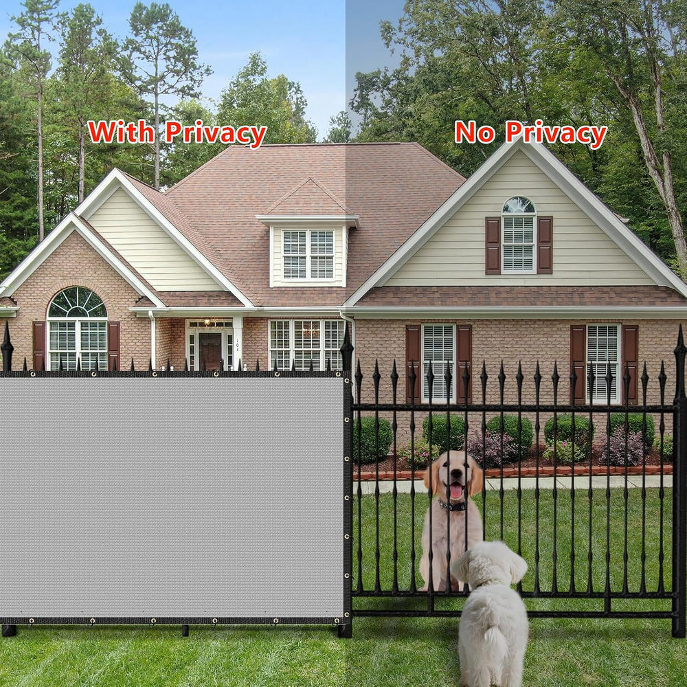 6' x 50' Gray Privacy Screen Fence Cover Heavy Duty Fencing Mesh with...