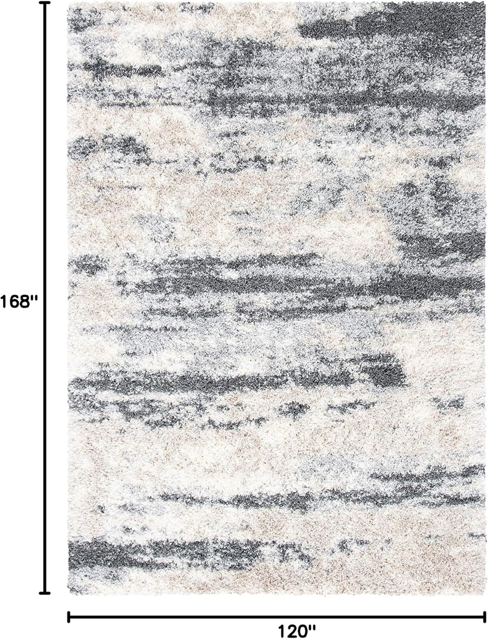 SAFAVIEH Area Rug 10x14 - Fontana Shag Collection - Large - Grey & Ivory,...