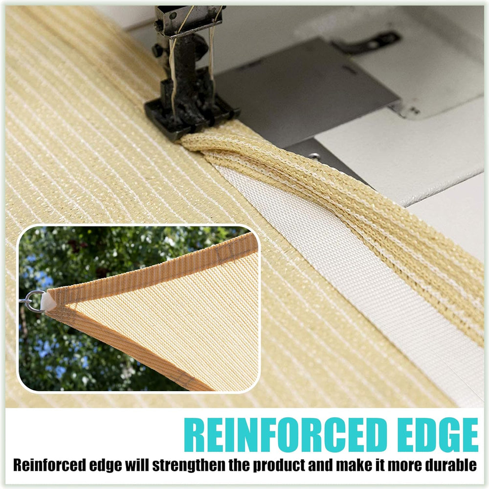 Amgo 20' x 20' x 28.3'Beige Right Triangle Sun Shade Sail Outdoor...