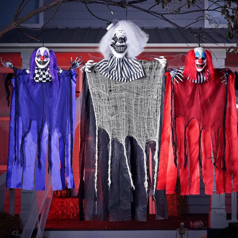 JOYIN 3 Pcs Hanging Clown Decor Halloween Decorations Outdoor, Party Supplies...