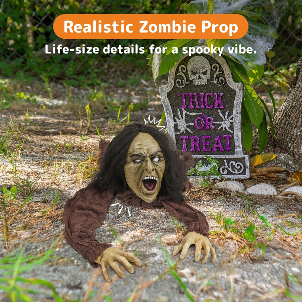 PREXTEX Crawling Zombie Halloween Decoration - Zombies Coming Out of Ground P...