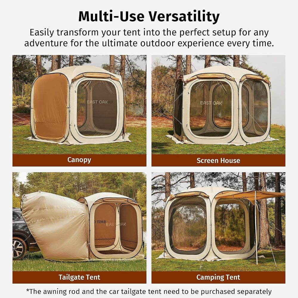 East Oak 10×10 FT Pop Up Canopy Tent with Mesh Walls | Outdoor Screen House w...