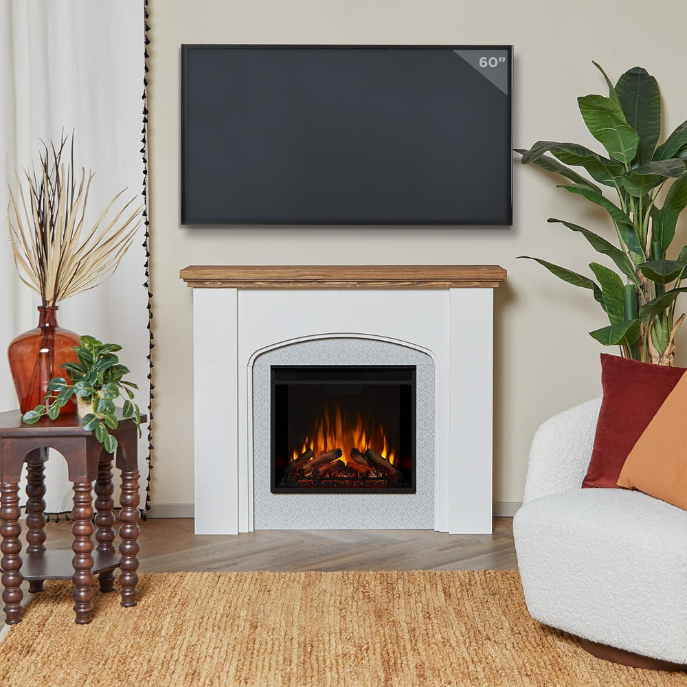 Real Flame Anika 49" Electric Fireplace with Mantel for Living Room or B...