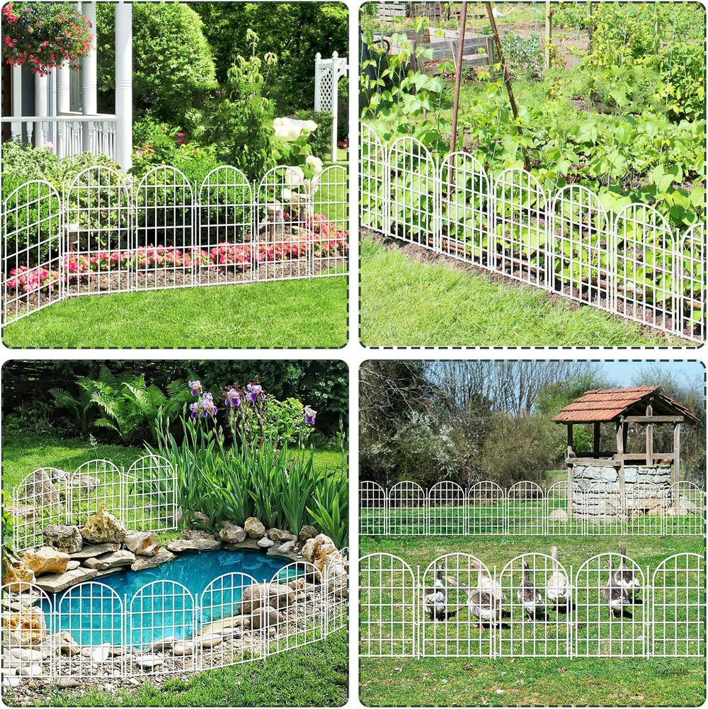 32.5ft(L) x 22in(H) Panels Garden Fence, 30 Panels Arched No Dig Fence, Decor...