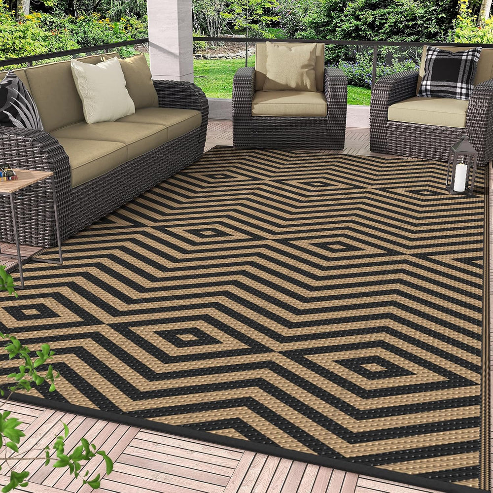 GENIMO Outdoor Rug for Patio Clearance, 8'x10' Reversible Plastic Str...