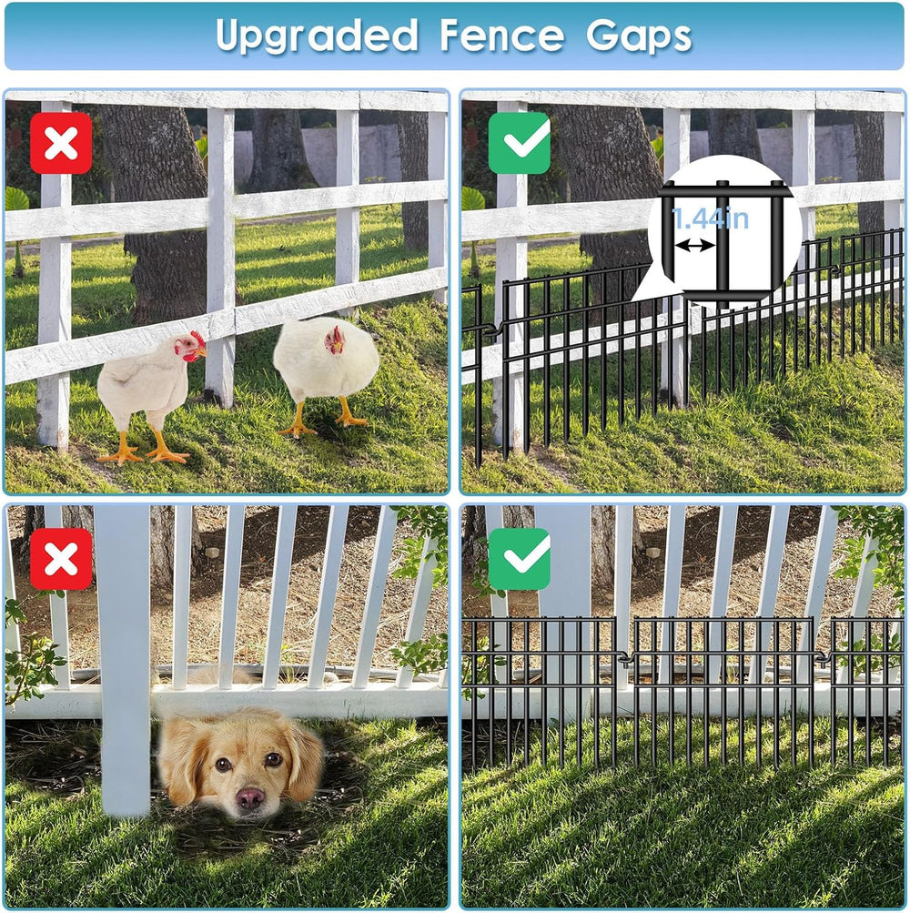 37ft (L) X 13in (H) Garden Animal Barrier Fence, 26 Pack No Dig Dog Fence Bor...