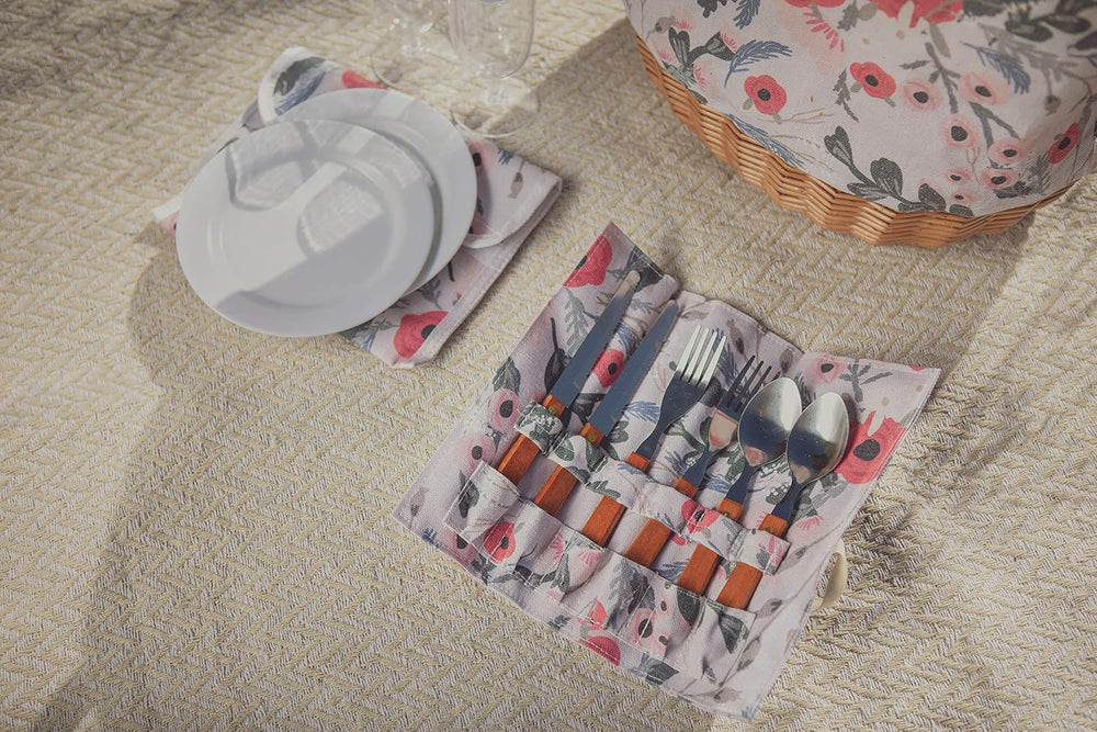 Picnic TIME Promenade Picnic Basket for 2, Canvas and Willow Picnic Set - Inc...