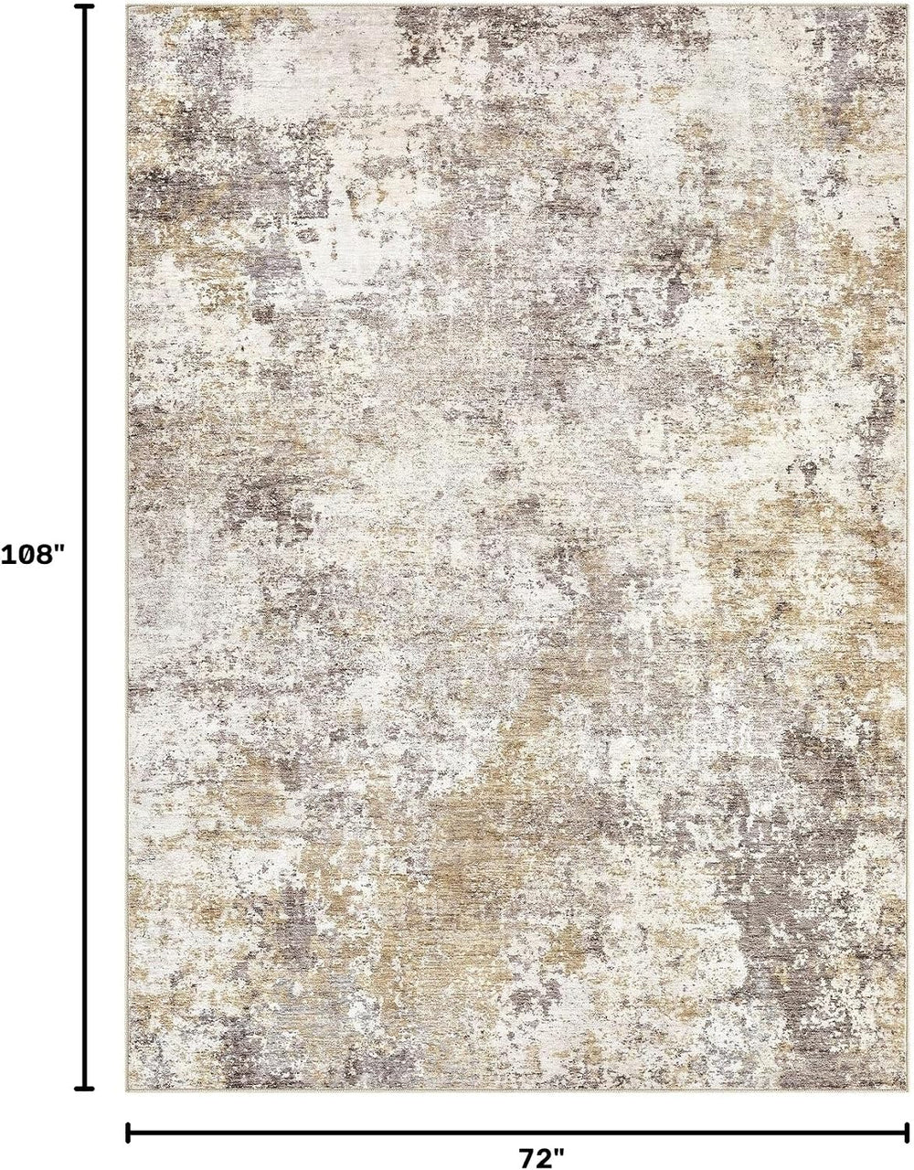 Nakagishi 6X9 Abstract Washable Area Rugs for Living Room-Golden Brown