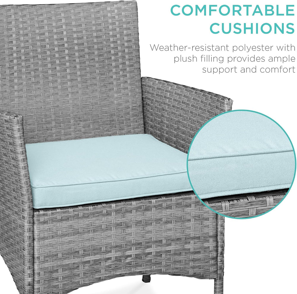 Best Choice Products 3-Piece Outdoor Wicker Conversation Bistro Set, Space Sa...
