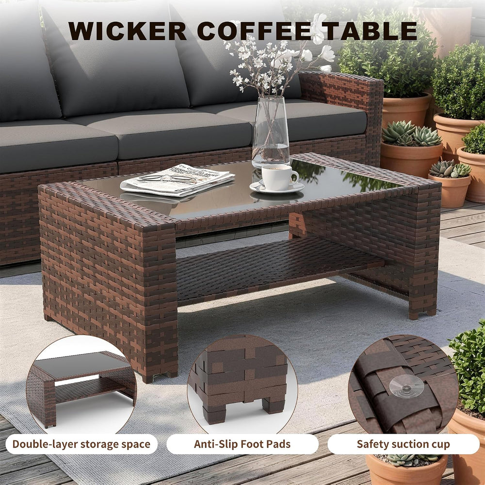 UDPATIO Patio Furniture Set, Outdoor Furniture Sets with Loveseats Sofa