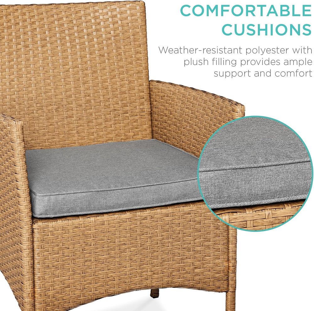 Best Choice Products 3-Piece Outdoor Wicker Conversation Bistro Set, Space Sa...