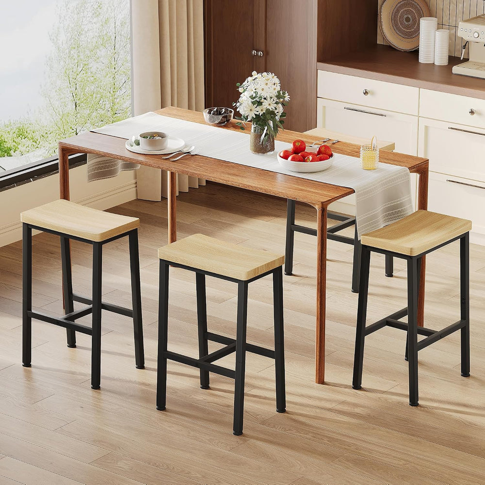 Homeiju Bar Stools, Counter Height Bar Stools Set of 2, 23.6 Inch Saddle Stoo...