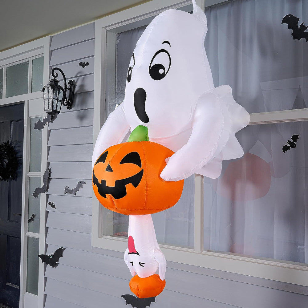 Joiedomi 6 FT Halloween Inflatable Ghost & Pumpkin, Outdoor Blow Up Windo...