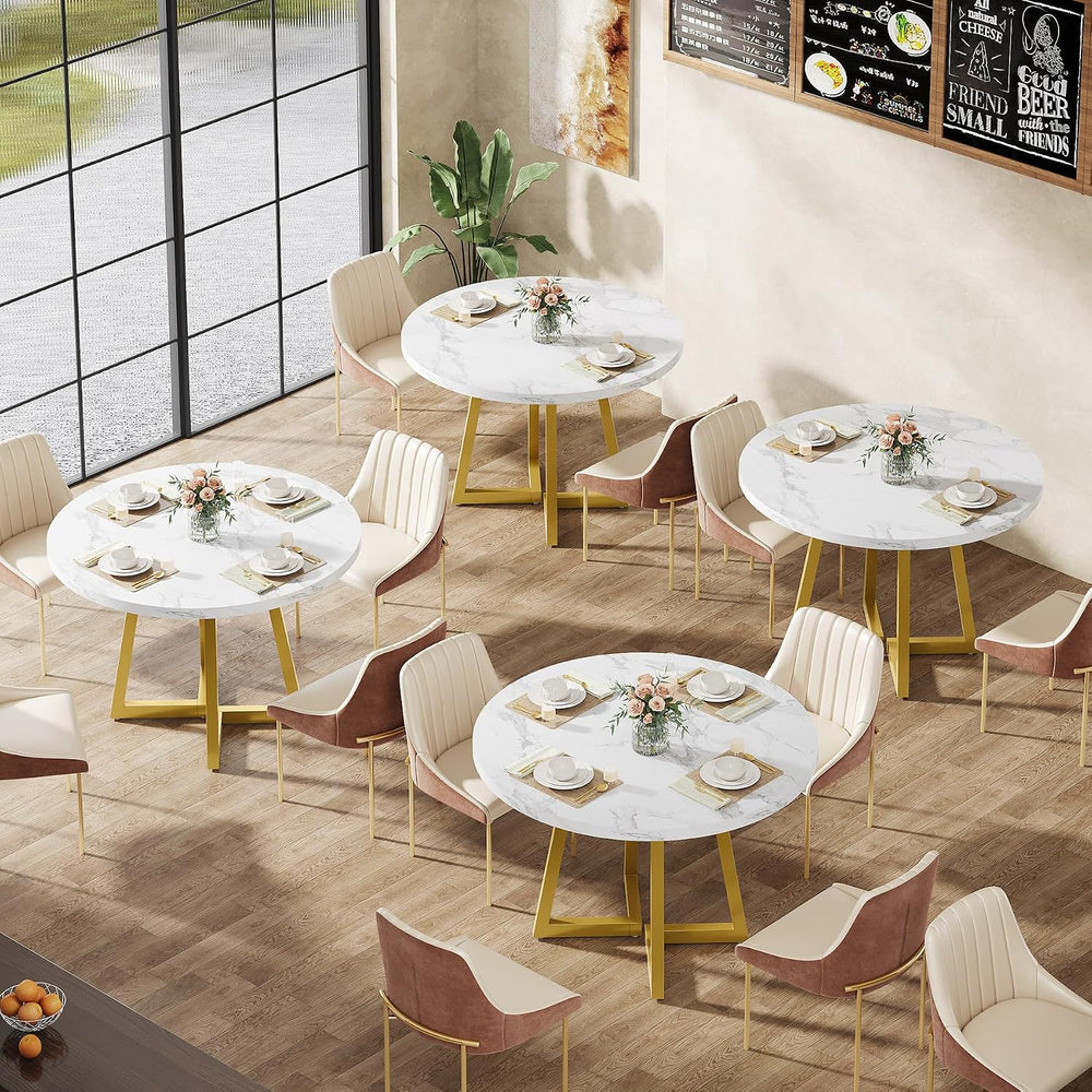 Tribesigns Round Commercial Dining Table Set of 4, 31.5" Heavy Duty Dinn...
