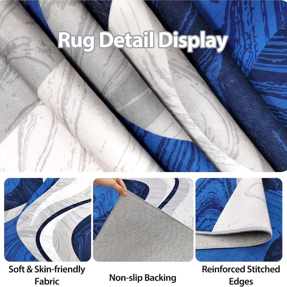 Washable Area Rug for Living Room, Indoor, Dinig Room – Soft Pile Non-Slip Ru...