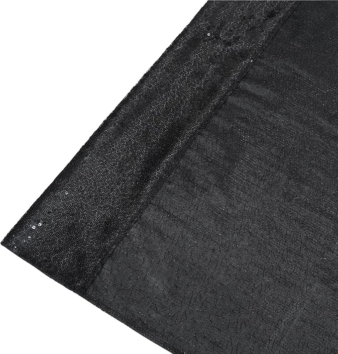 Eternal Beauty Black Thick Sequin Backdrop, 10x10 Ft Halloween Glitter Backgr...