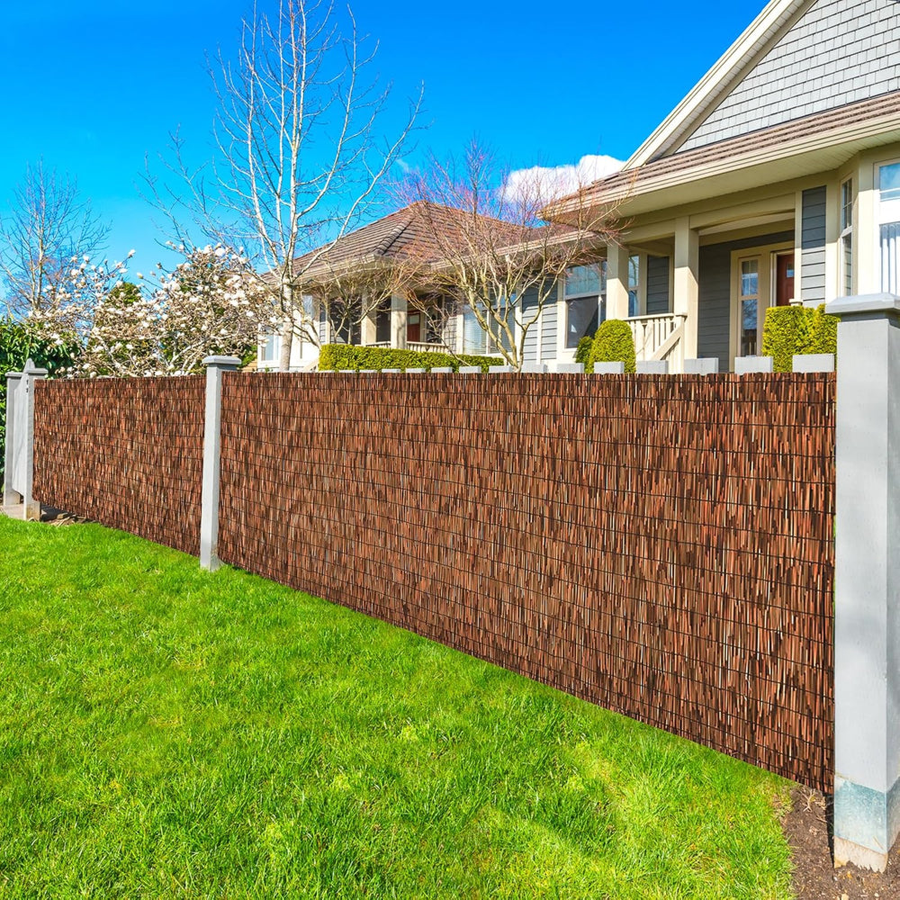 Brown 4FT X16.4FT Reed Fencing Roll Bamboo Privacy Fence Screen