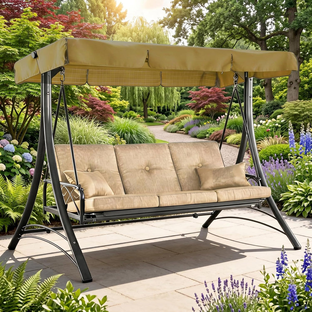 3 Person Patio Swing Replacement Canopy, Beige